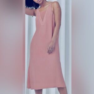 NEW C/MEO Collective Revolve Vivid dress Rosewood pink satin mesh holidays XS